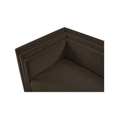 Everett Brown Chenille Fabric Loveseat