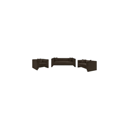 Everett Brown Chenille Fabric Sofa