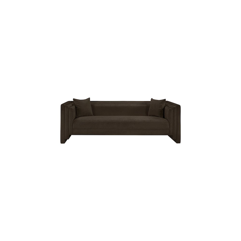 Everett Brown Chenille Fabric Sofa