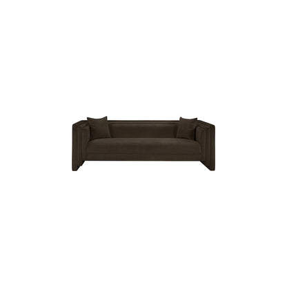 Everett Brown Chenille Fabric Sofa