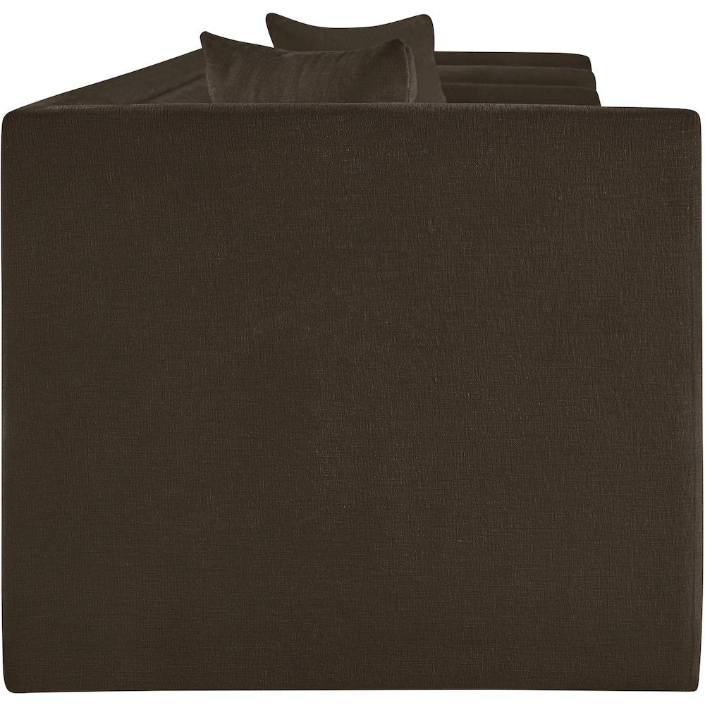 Everett Brown Chenille Fabric Sofa