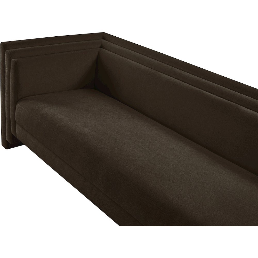 Everett Brown Chenille Fabric Sofa