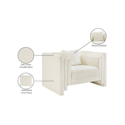 Everett Cream Chenille Fabric Chair