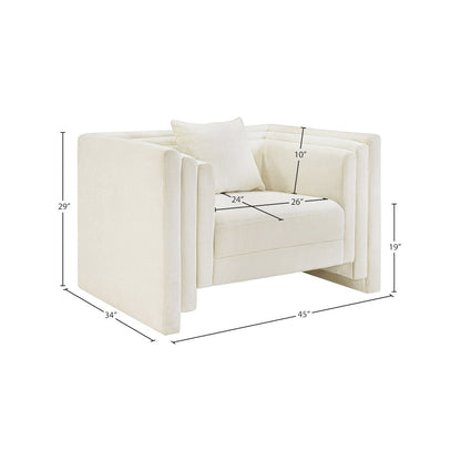 Everett Cream Chenille Fabric Chair