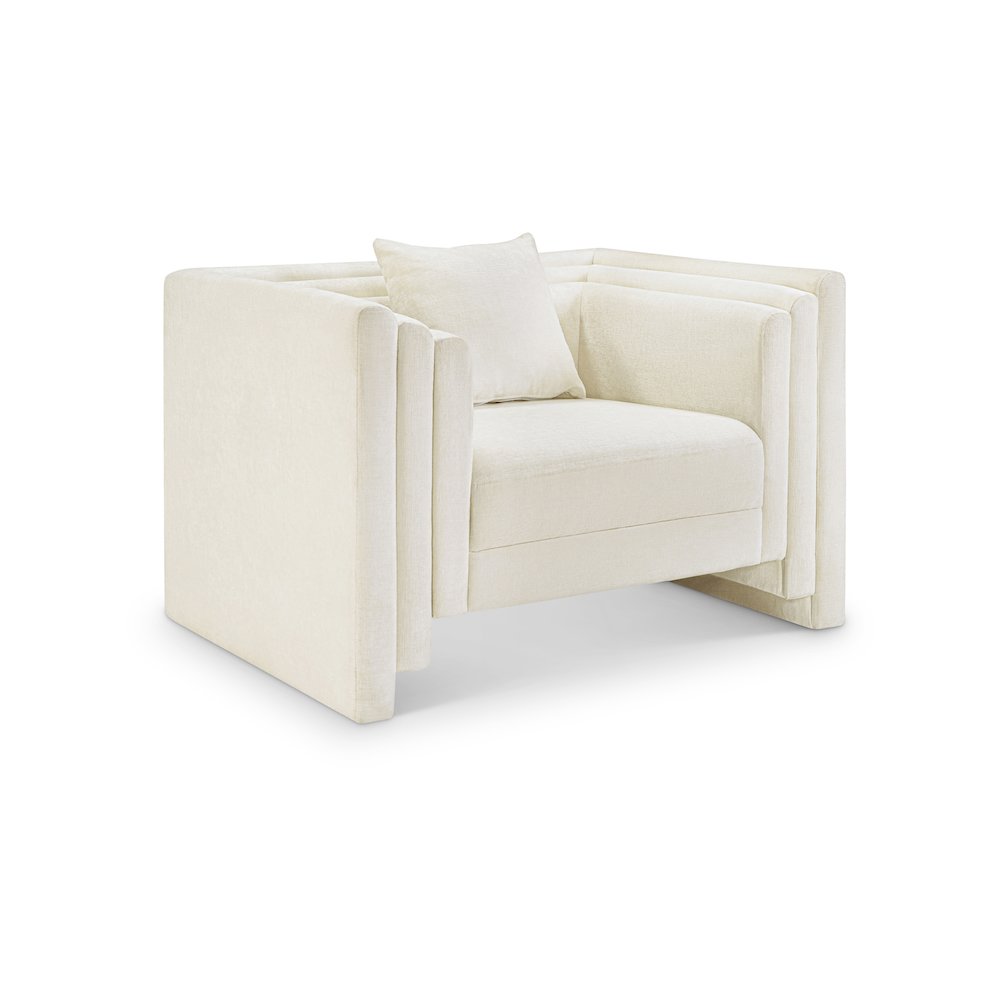 Everett Cream Chenille Fabric Chair