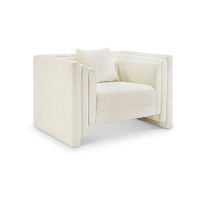 Everett Cream Chenille Fabric Chair