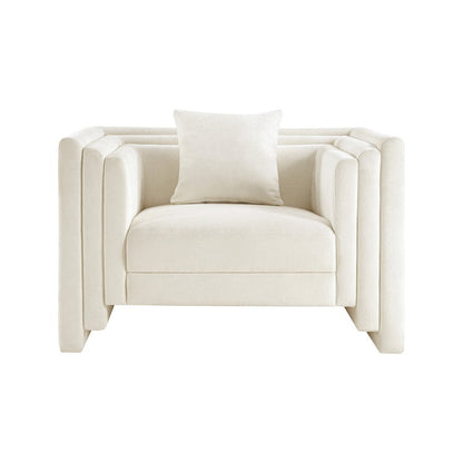 Everett Cream Chenille Fabric Chair