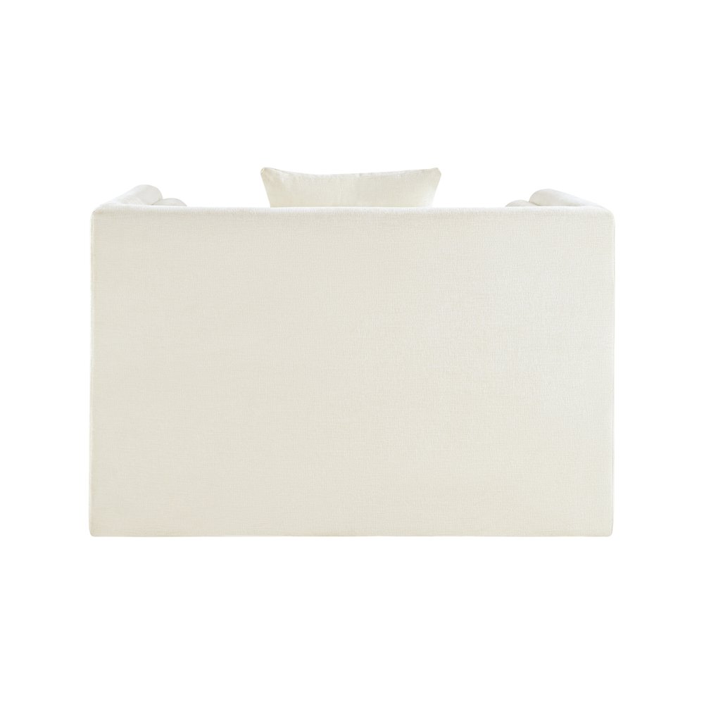 Everett Cream Chenille Fabric Chair