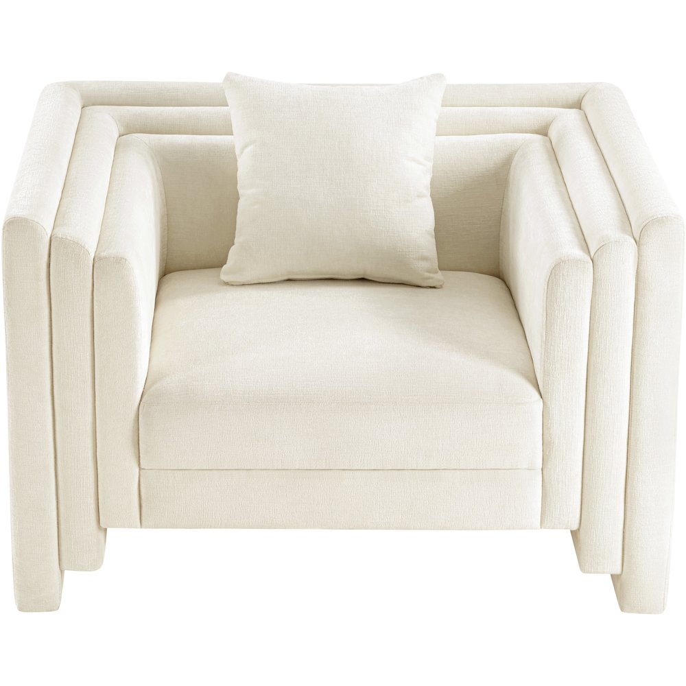 Everett Cream Chenille Fabric Chair