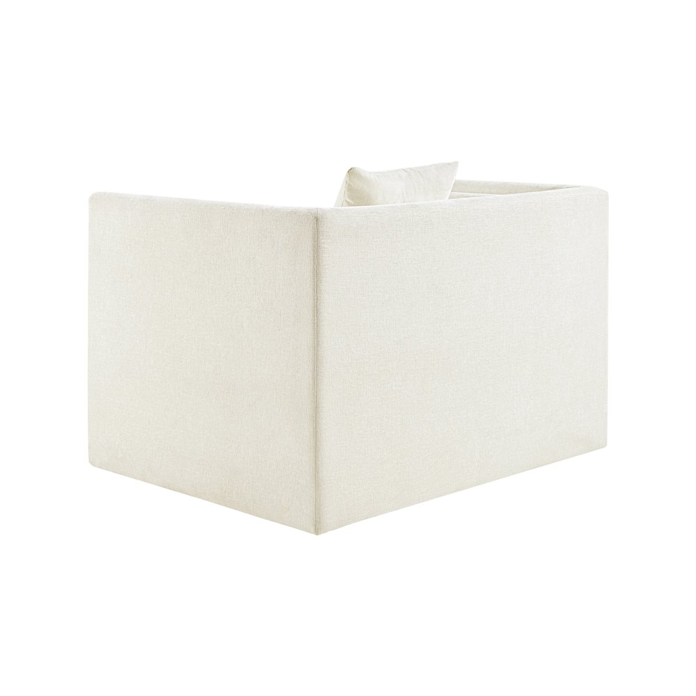 Everett Cream Chenille Fabric Chair
