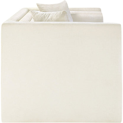 Everett Cream Chenille Fabric Loveseat