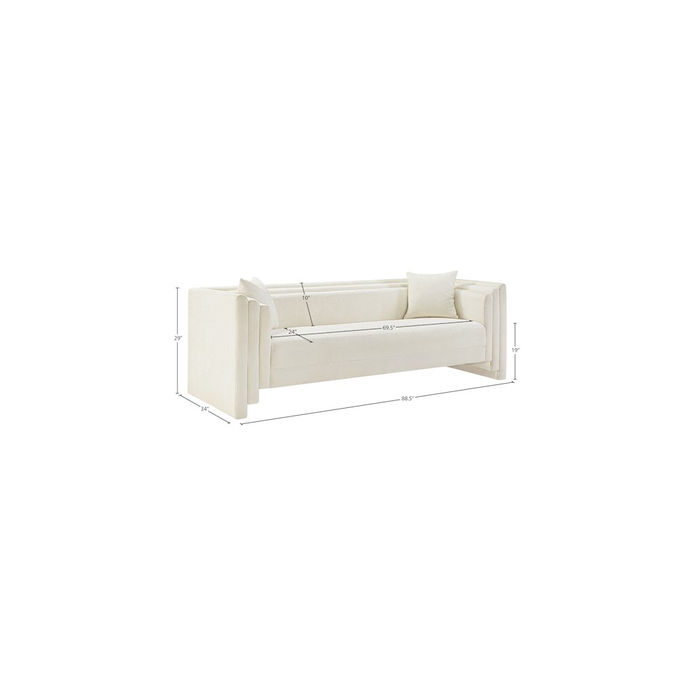 Everett Cream Chenille Fabric Sofa
