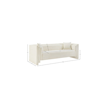 Everett Cream Chenille Fabric Sofa