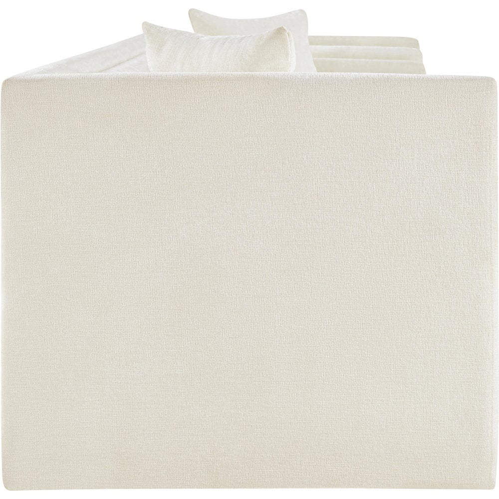 Everett Cream Chenille Fabric Sofa