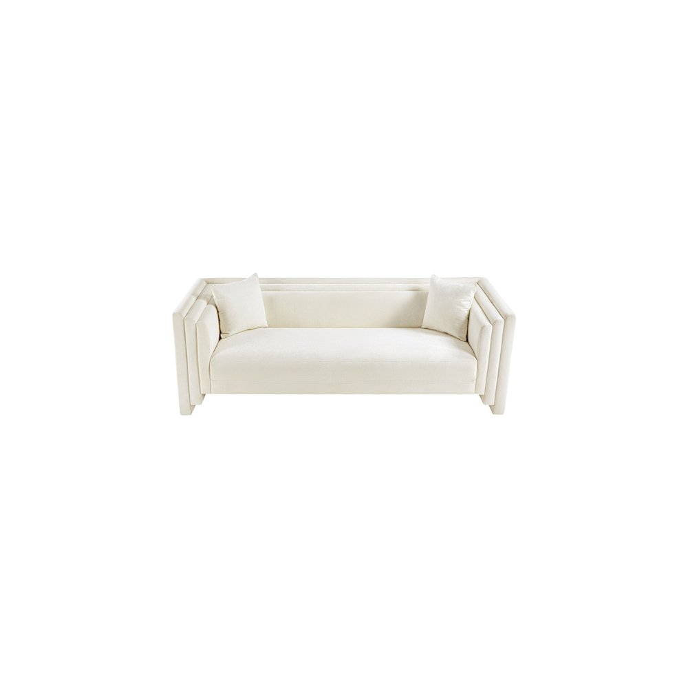 Everett Cream Chenille Fabric Sofa