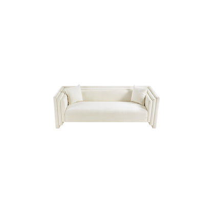 Everett Cream Chenille Fabric Sofa