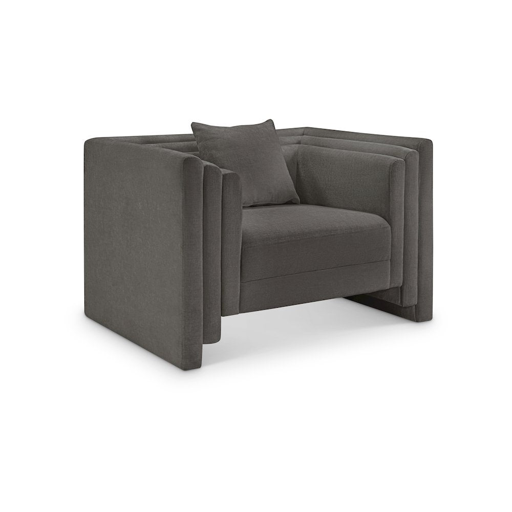 Everett Grey Chenille Fabric Chair