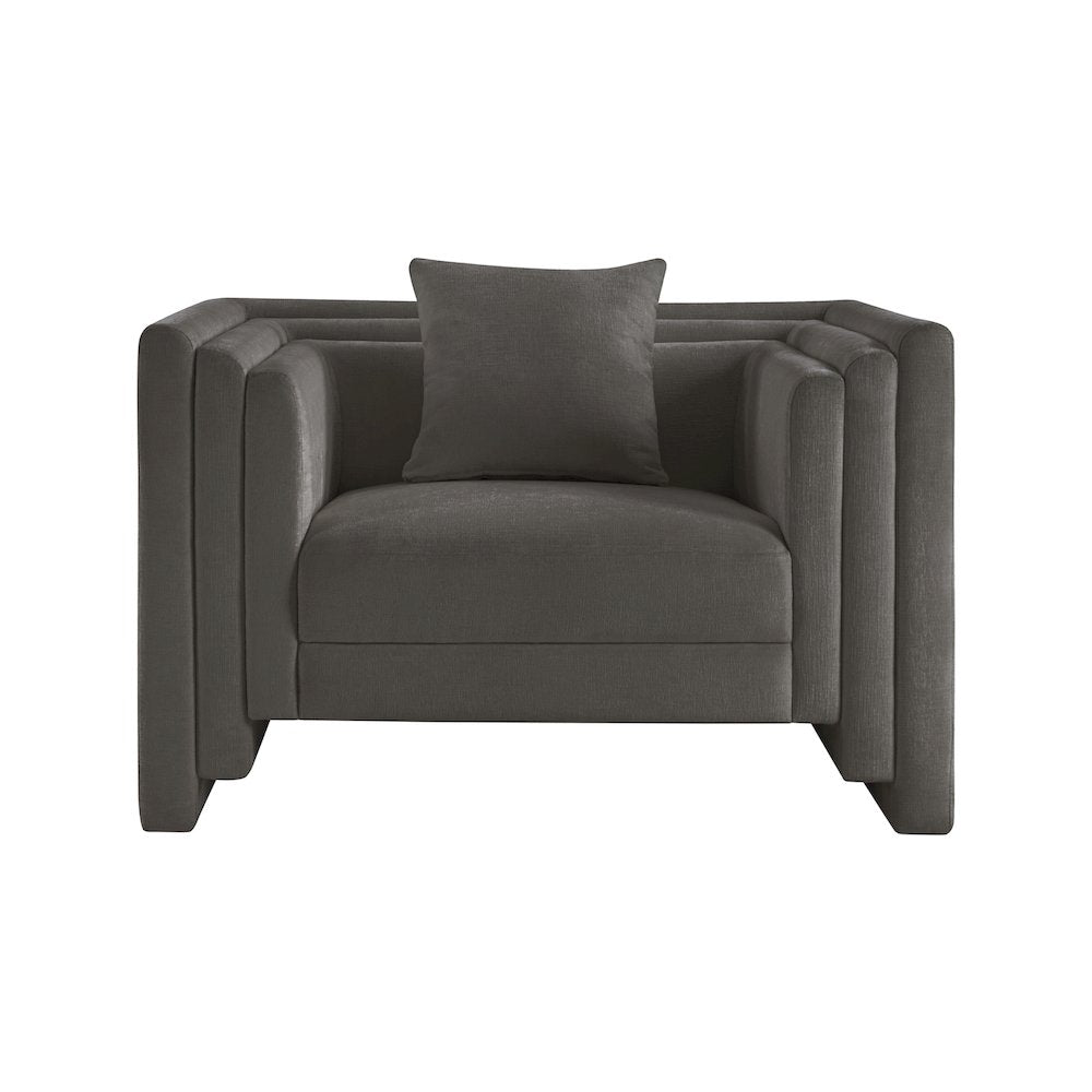 Everett Grey Chenille Fabric Chair