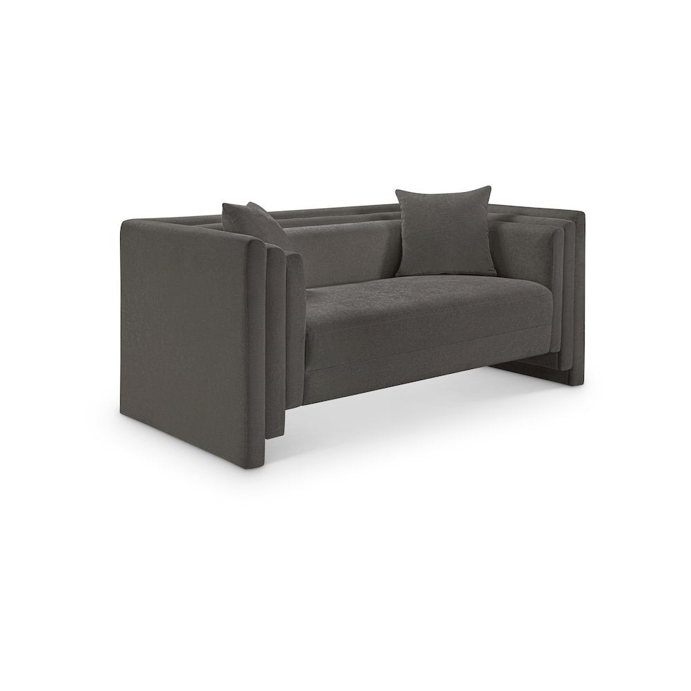 Everett Grey Chenille Fabric Loveseat