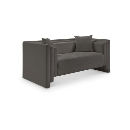 Everett Grey Chenille Fabric Loveseat