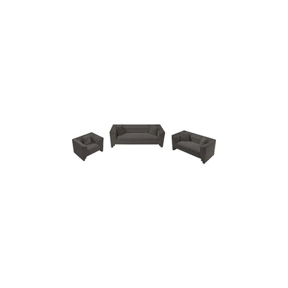 Everett Grey Chenille Fabric Loveseat