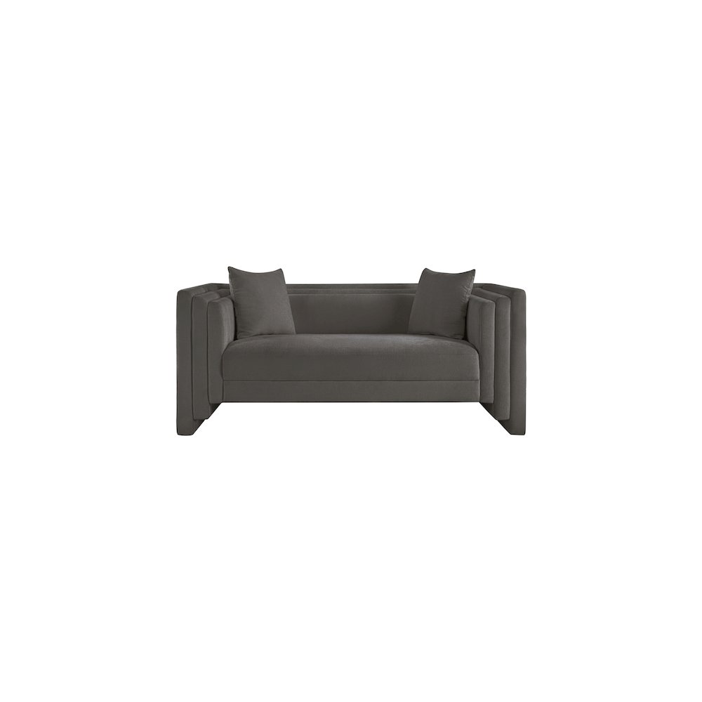 Everett Grey Chenille Fabric Loveseat