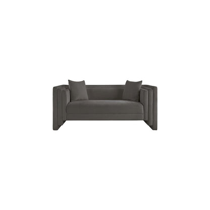 Everett Grey Chenille Fabric Loveseat