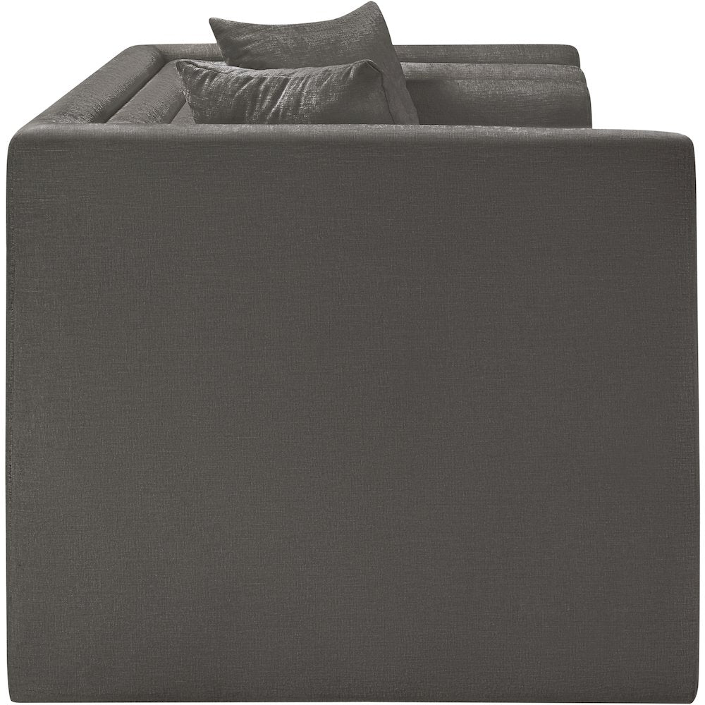 Everett Grey Chenille Fabric Loveseat