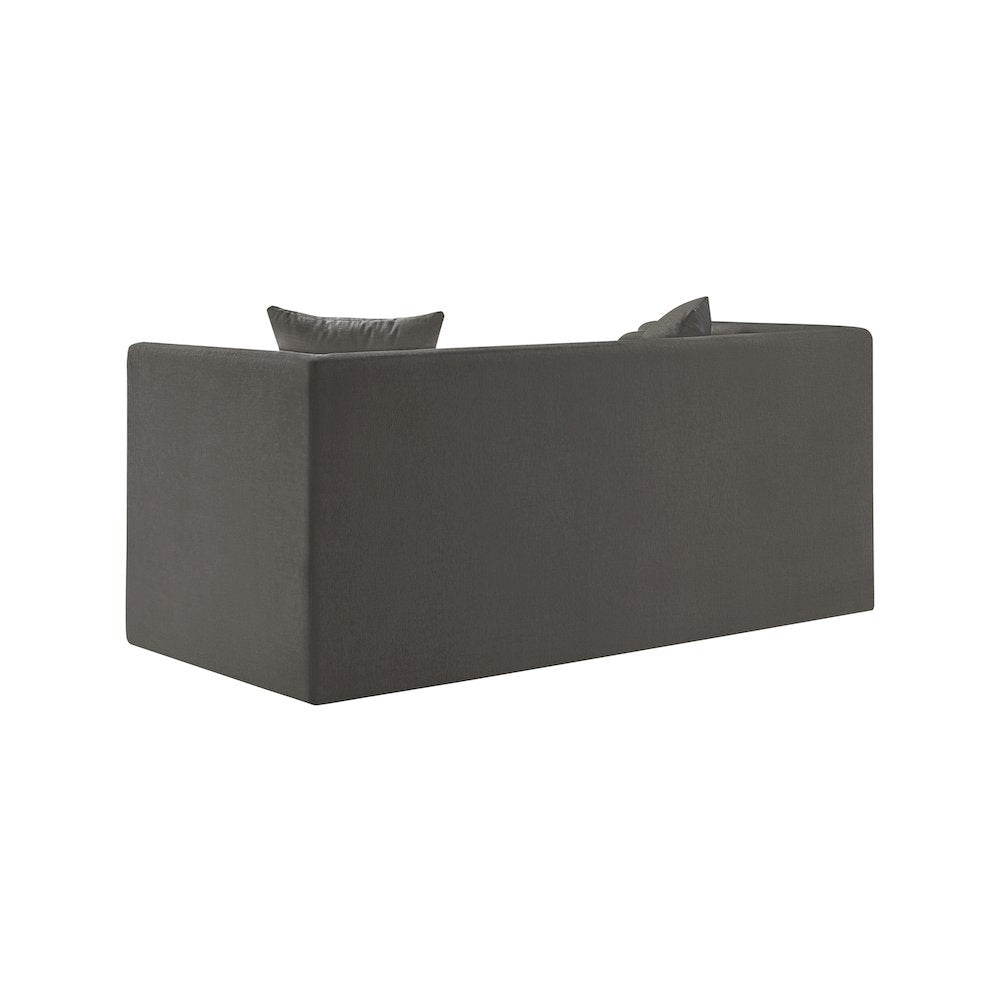 Everett Grey Chenille Fabric Loveseat