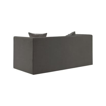Everett Grey Chenille Fabric Loveseat