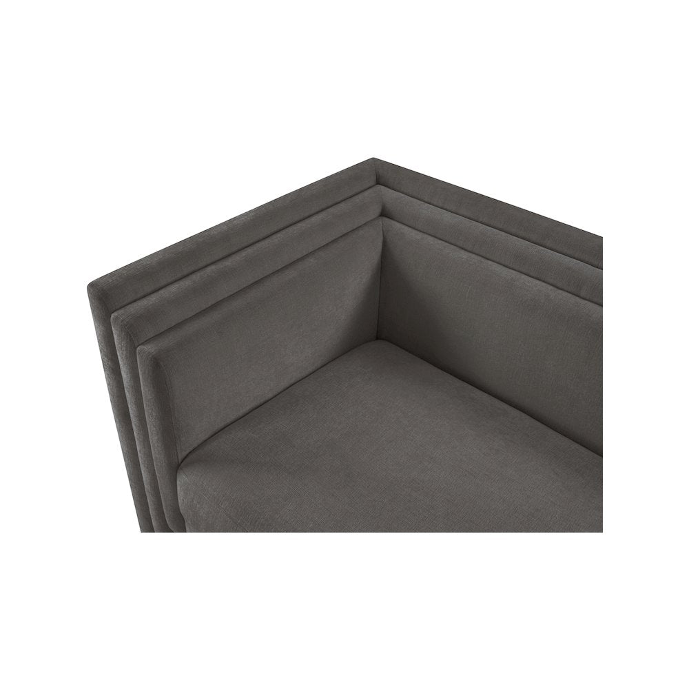 Everett Grey Chenille Fabric Loveseat