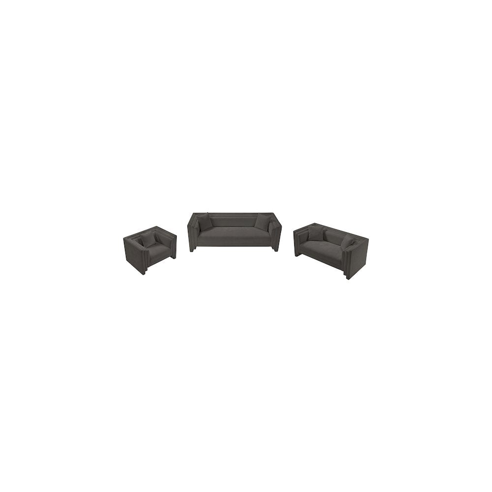Everett Grey Chenille Fabric Sofa