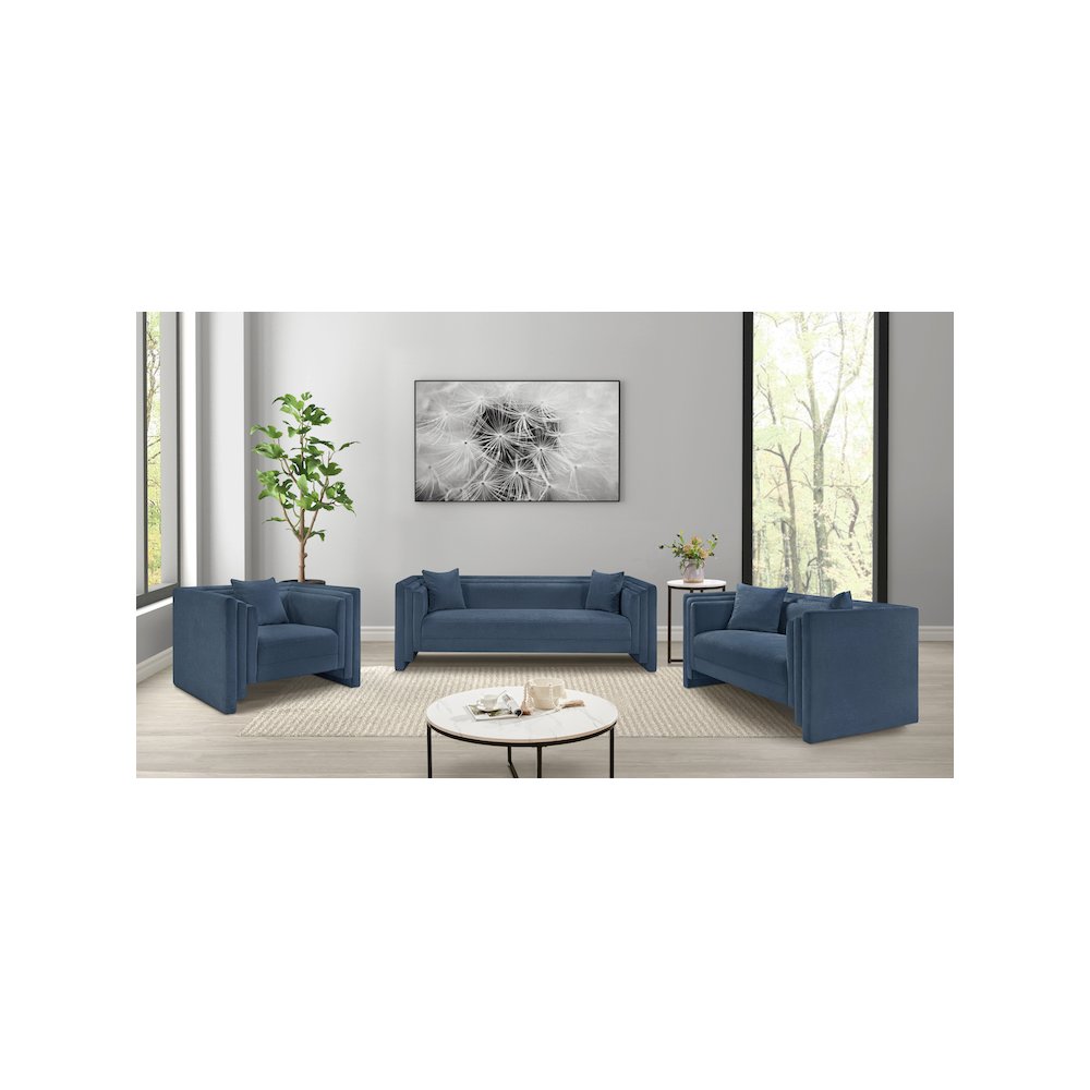 Everett Light Blue Chenille Fabric Chair