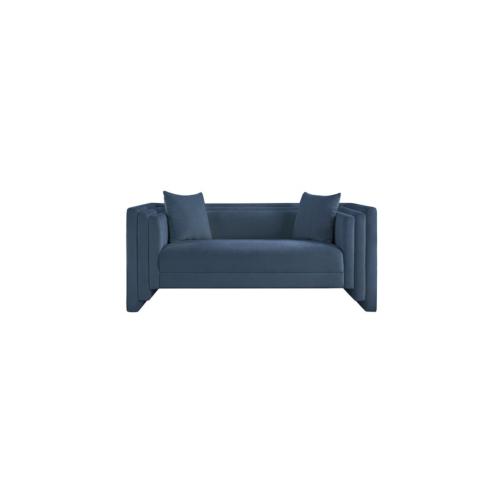 Everett Light Blue Chenille Fabric Loveseat