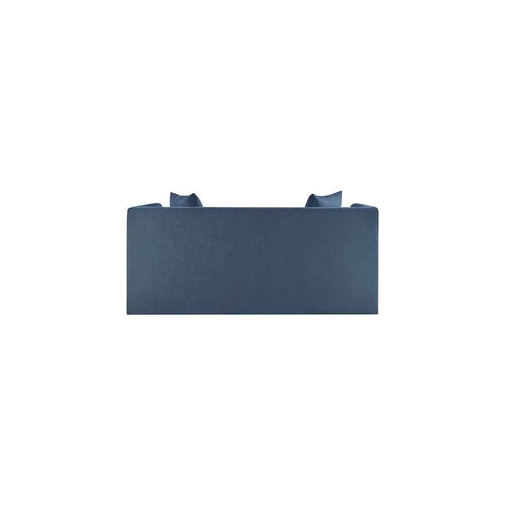 Everett Light Blue Chenille Fabric Loveseat