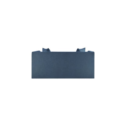 Everett Light Blue Chenille Fabric Loveseat