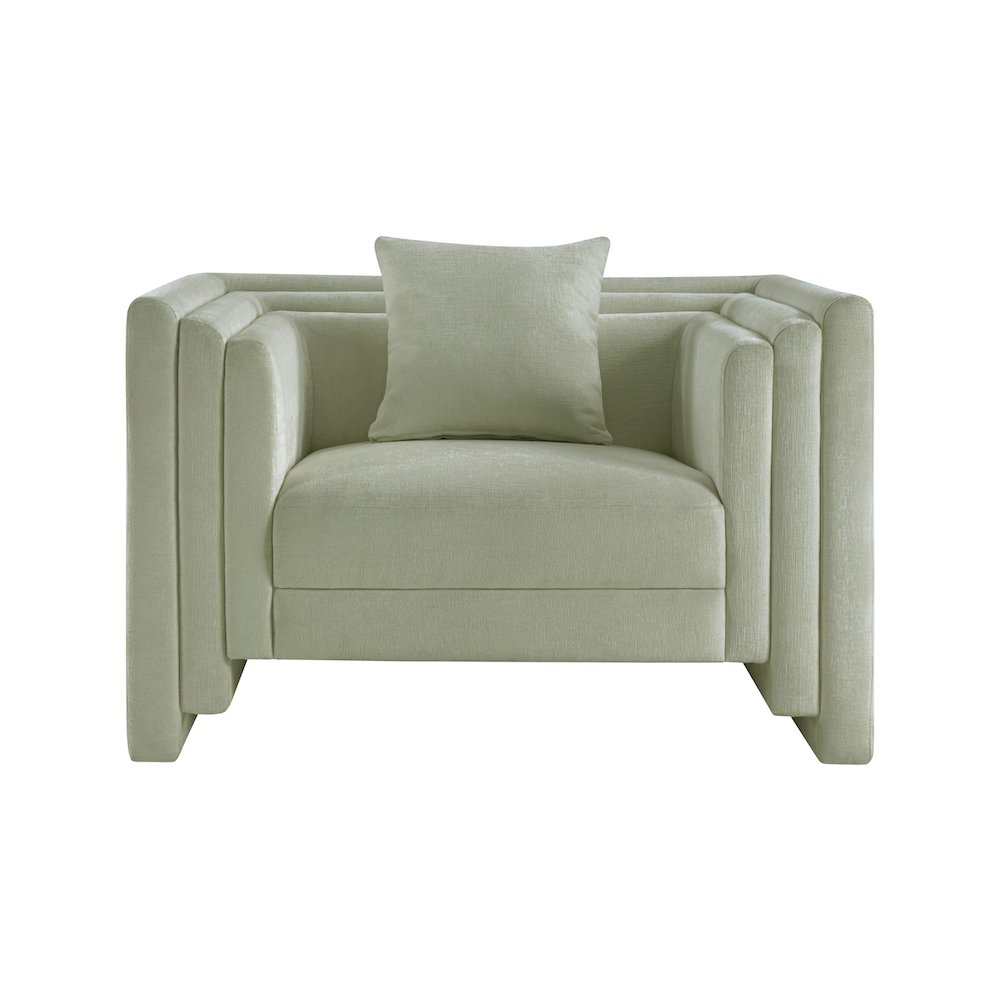 Everett Mint Chenille Fabric Chair