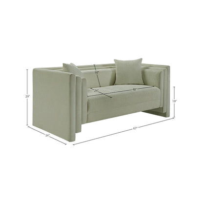 Everett Mint Chenille Fabric Loveseat