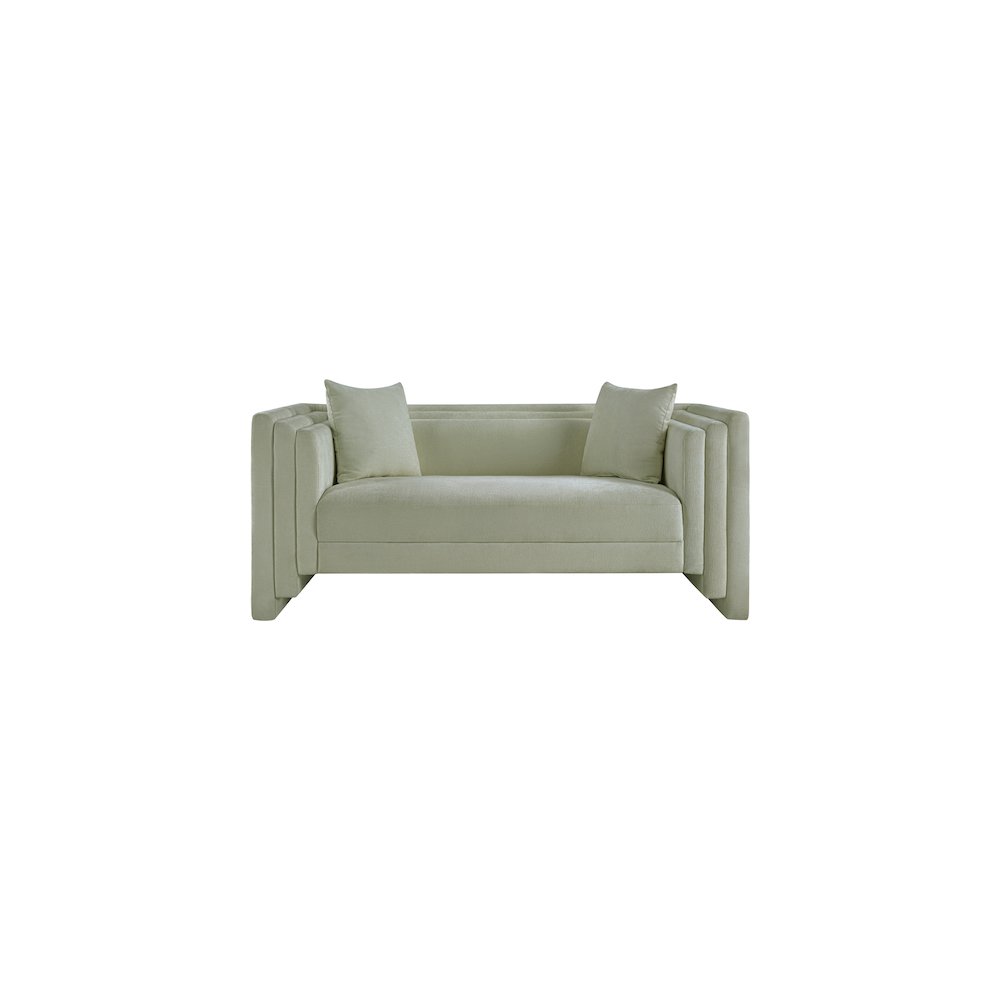 Everett Mint Chenille Fabric Loveseat