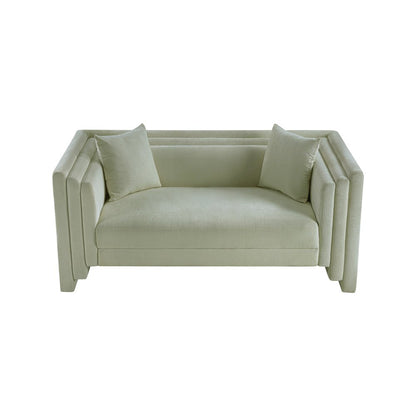 Everett Mint Chenille Fabric Loveseat