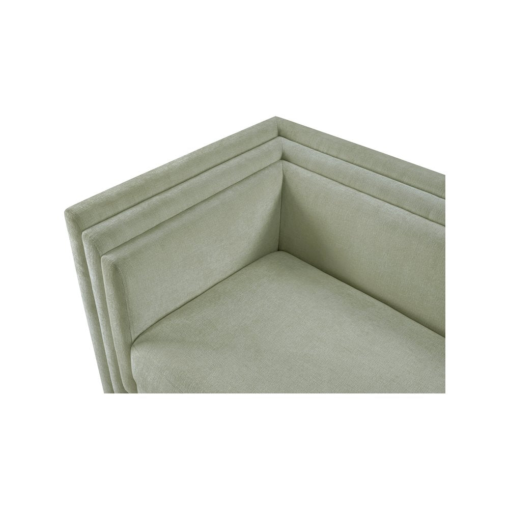 Everett Mint Chenille Fabric Loveseat