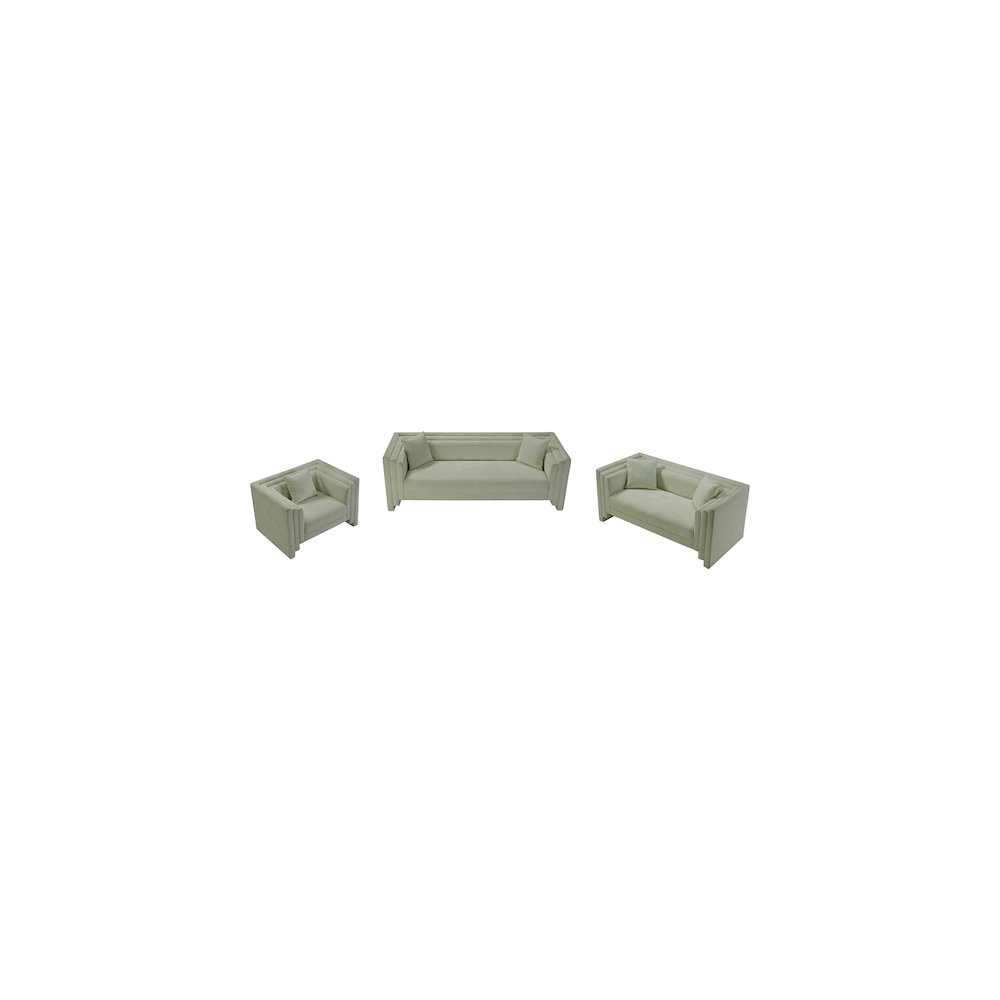 Everett Mint Chenille Fabric Sofa