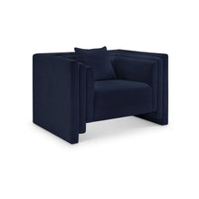 Everett Navy Chenille Fabric Chair