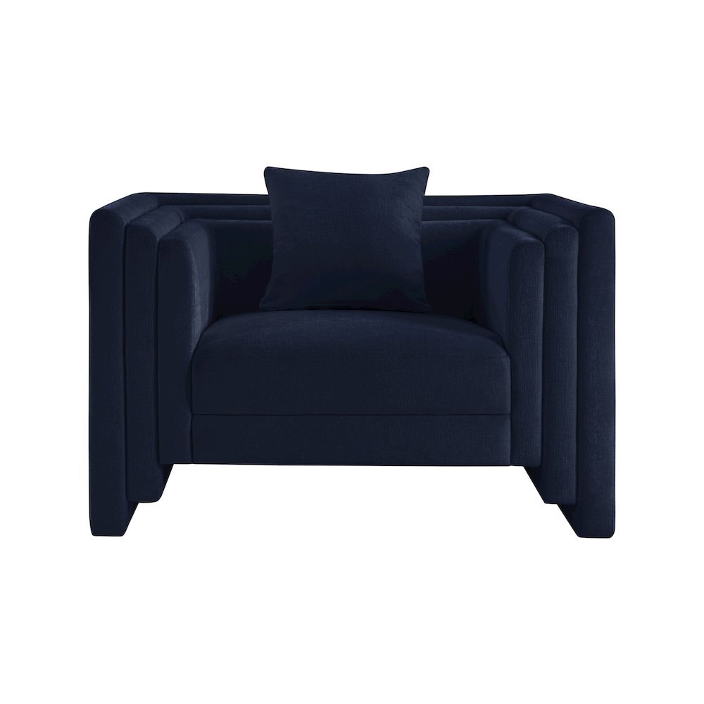 Everett Navy Chenille Fabric Chair