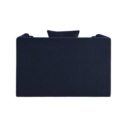 Everett Navy Chenille Fabric Chair
