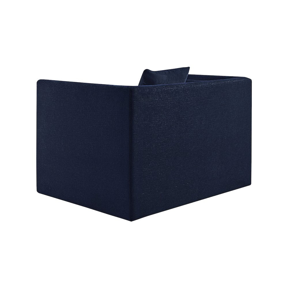 Everett Navy Chenille Fabric Chair