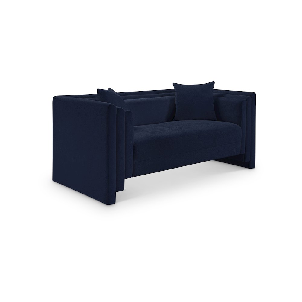 Everett Navy Chenille Fabric Loveseat