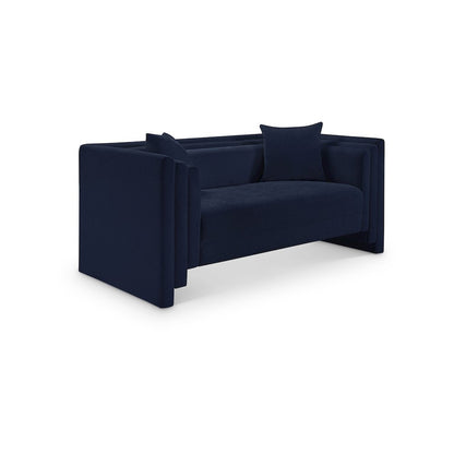 Everett Navy Chenille Fabric Loveseat