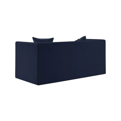 Everett Navy Chenille Fabric Loveseat