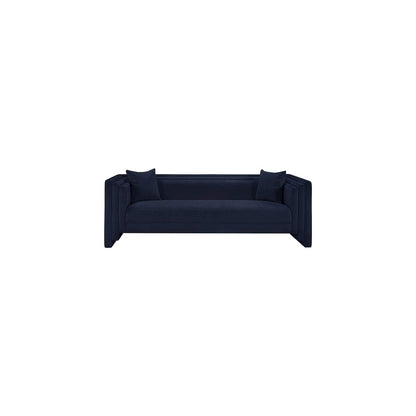 Everett Navy Chenille Fabric Sofa